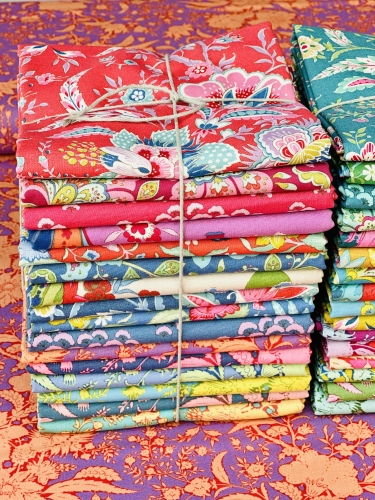 Tilda Patchwork Baumwolle - Bloomsville Rot - Halbe Meter Zuschnitte - 8 Meter